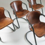 4 chairs in tanned cognac leather, Italy
