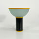 Lampe de table postmoderne  jaune et noire en métal et verre 1980