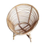 Vintage shell rattan armchair