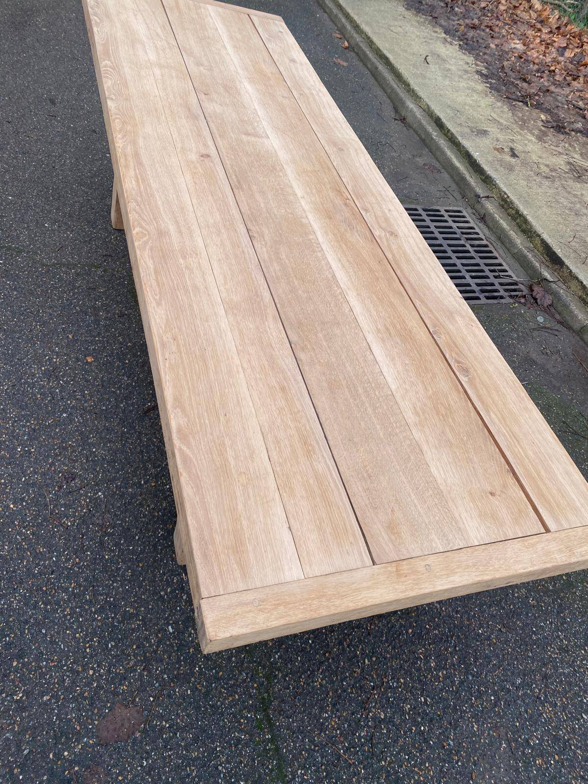 Renovated farmhouse table in solid oak from the 18th century, 240cm.