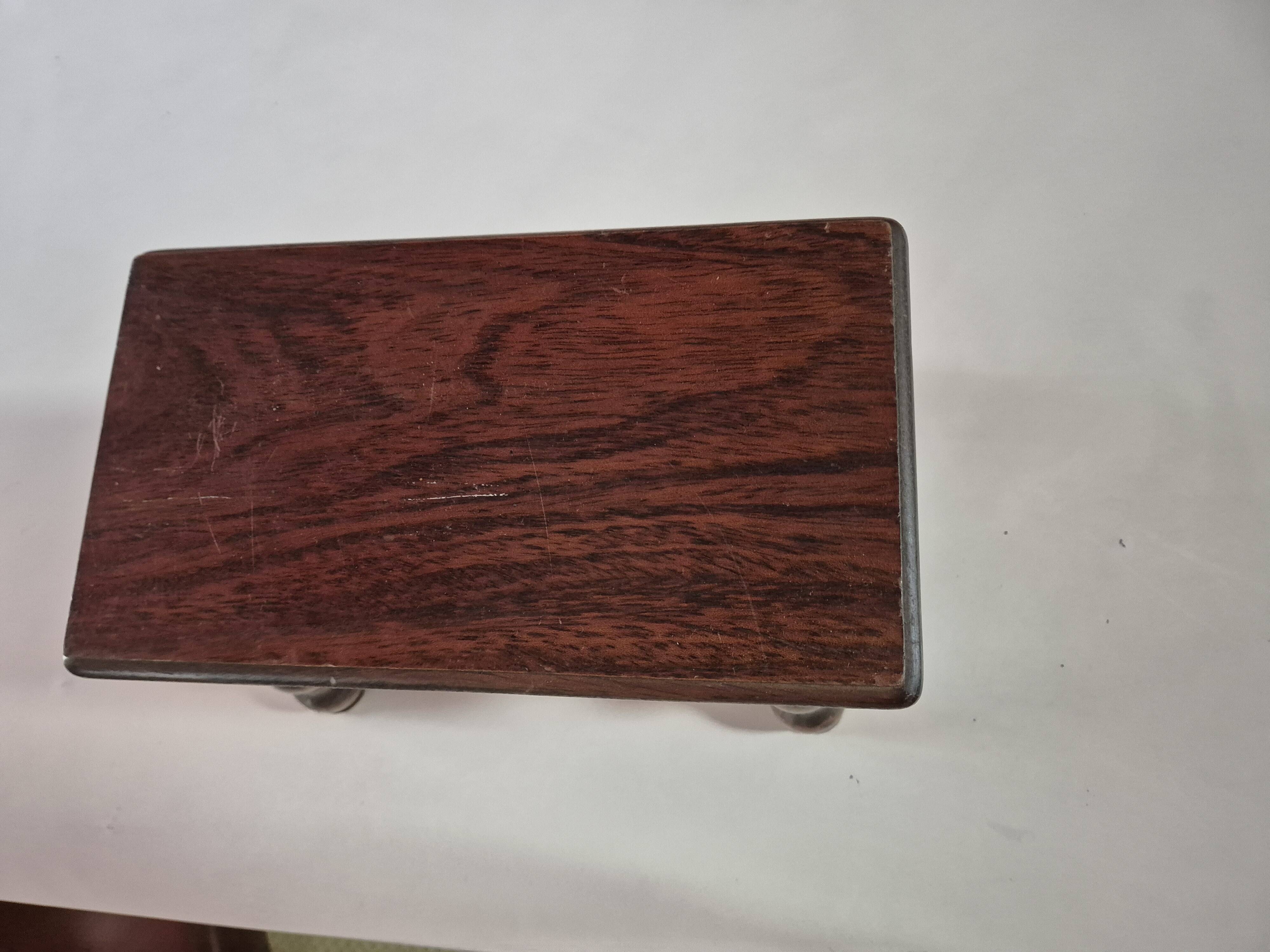 Mini footstool with vintage twisted legs.