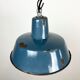 Small Industrial Blue Enamel Pendant Lamp, 1960s