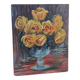 Vintage painting, bouquet of yellow roses