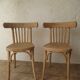 Paire de chaises bistrot en bois brut