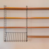 Teak Modular Wall Shelf by Nils Strinning for String, 1960s