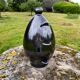 Jarre Potiche céramique noire métalique poterie 1950