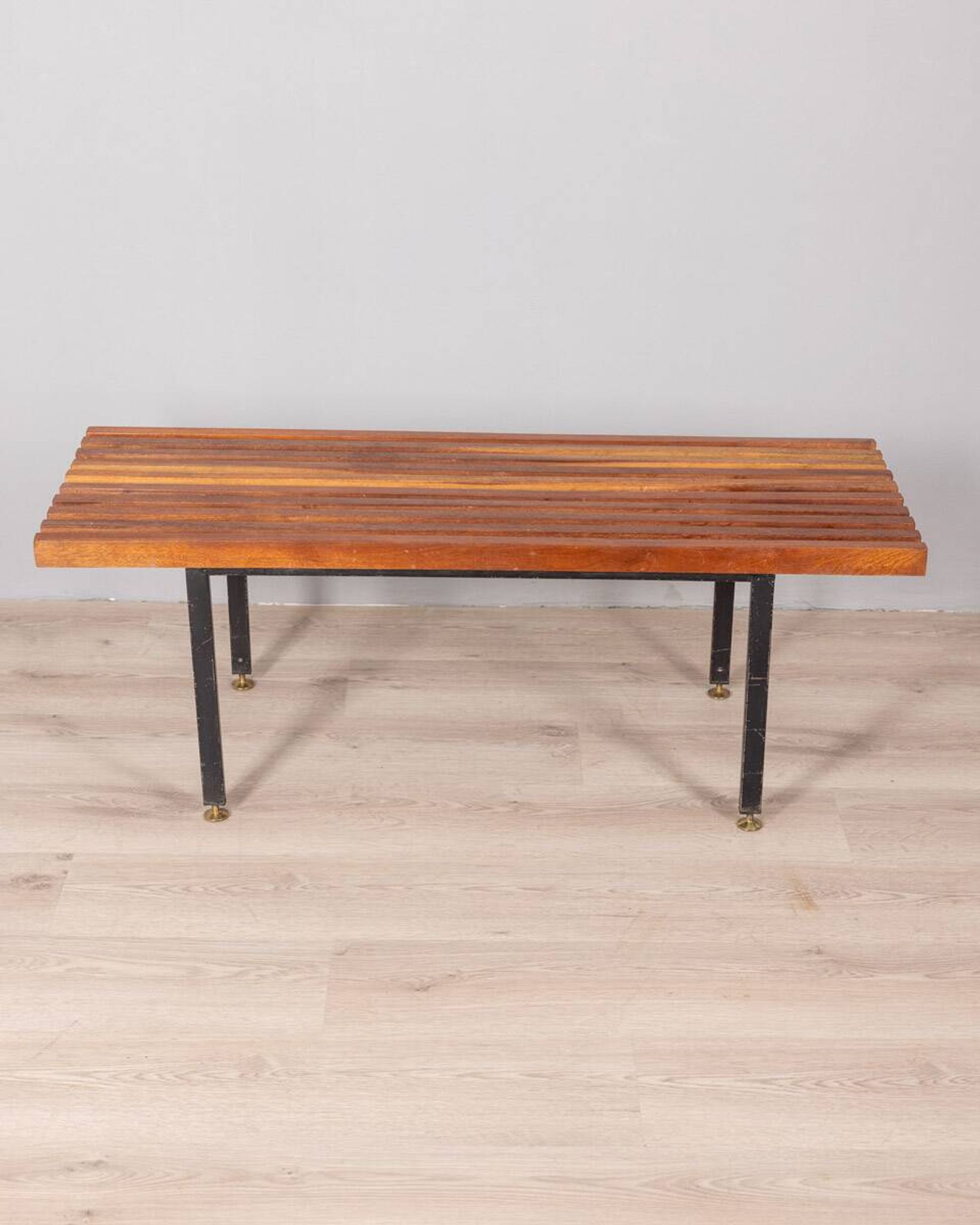 Vintage 60s bench slats in teak wood italian design