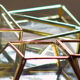 4 old glass, brass and mirror jewellery boxes