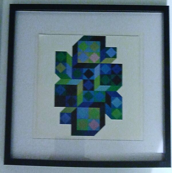 Tableau vintage Art Optique - Victor Vasarely