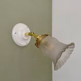 Vintage frosted glass tulip wall lamp