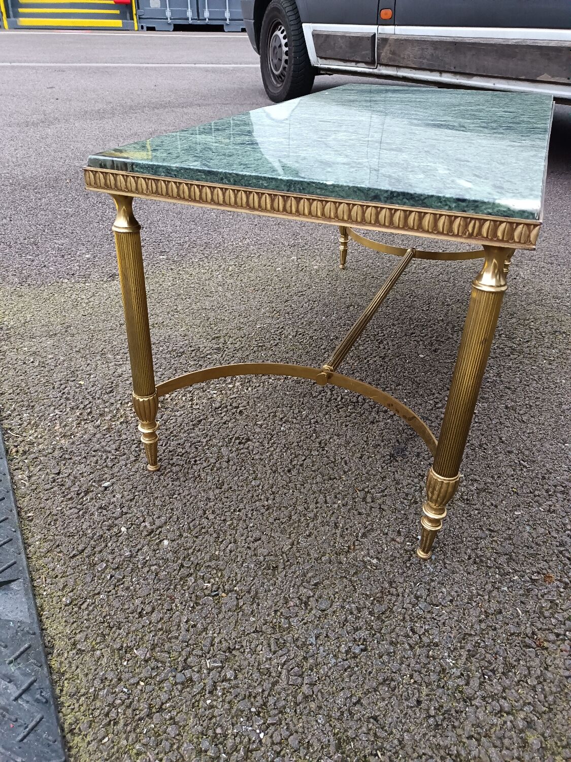 Table basse d'appoint plateau marbre ancien