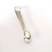 WMF vintage sugar tongs in silver-plated metal with crossed ribbon decoration.
