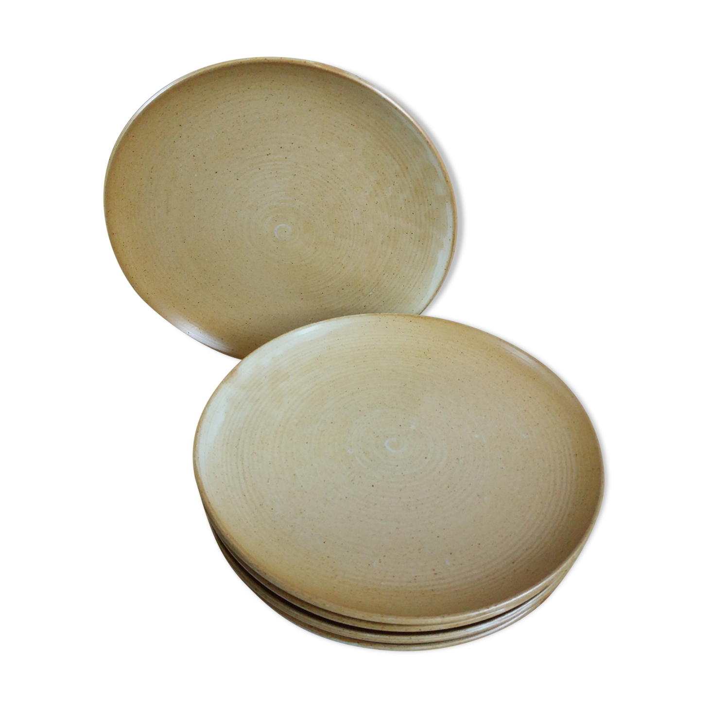 Set 5 flat plates in sandstone