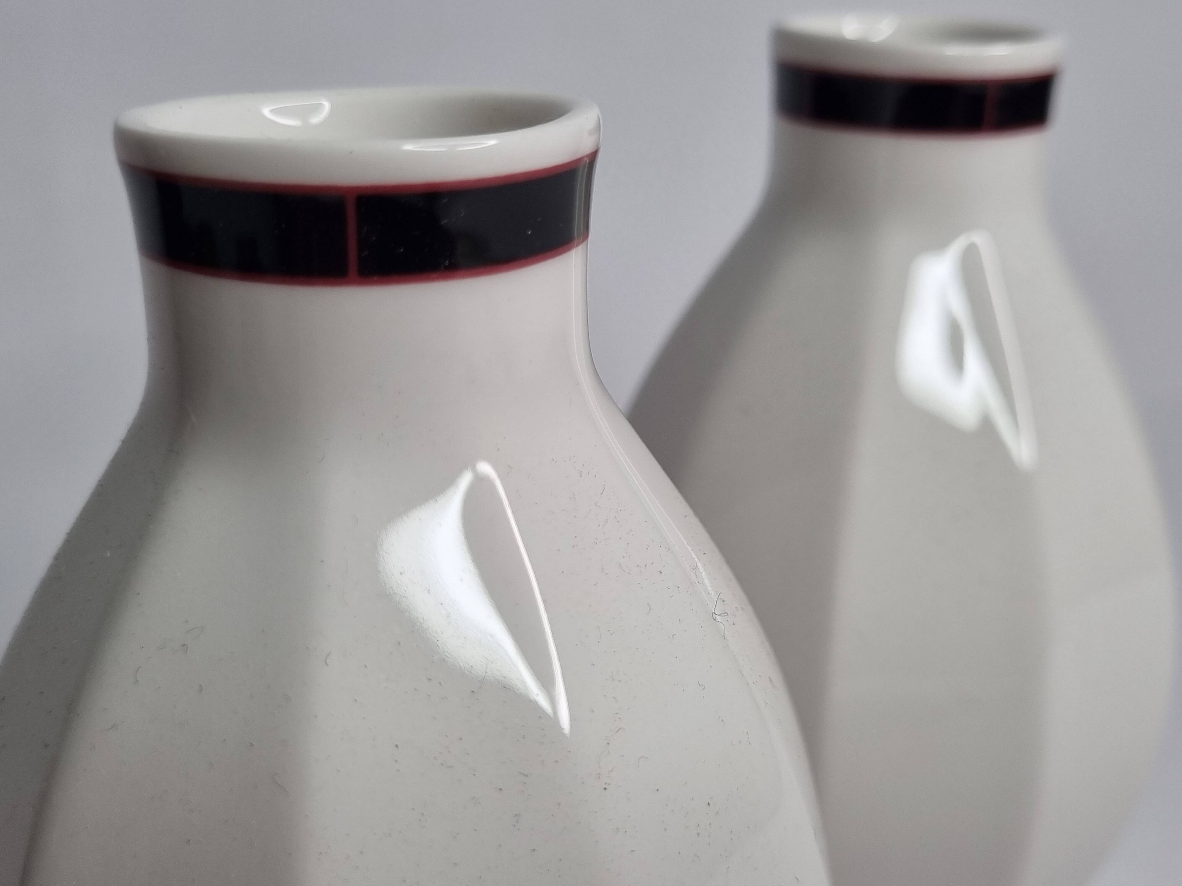 Set of 2 Villeroy & Boch porcelain bottles – GEO model, Luxembourg, 11