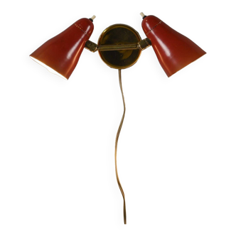 Metal and brass wall lamp, Stilux Italy, 1950