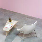Architectural coffee table from the 70s in modernist travertine