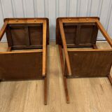 Pair of small side tables in cherry wood.