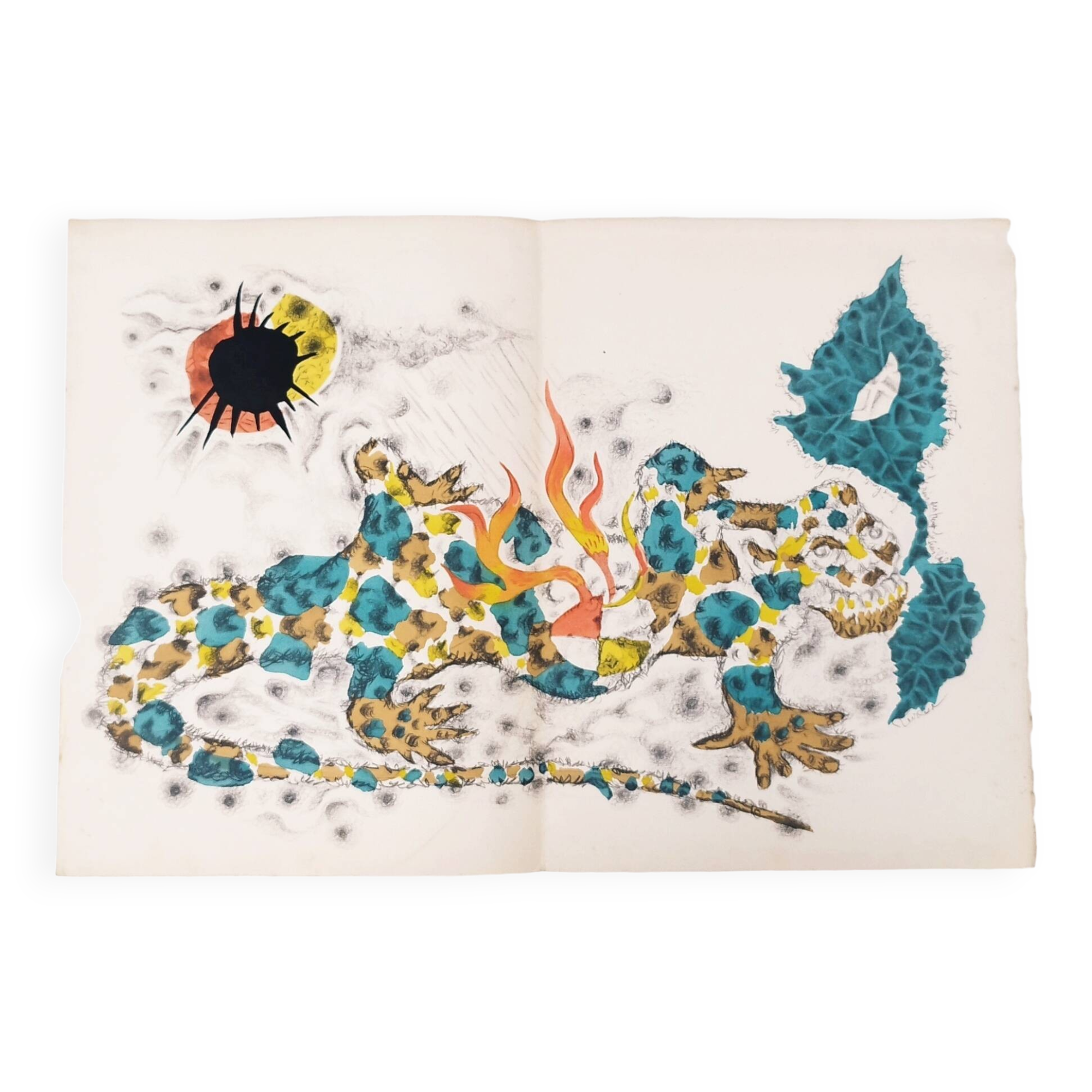 Lithograph Jean Lurçat collection vintage animality