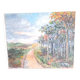 Large old oil painting depicting a landscape.