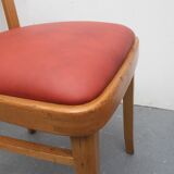 Set of 4 chairs 1950s, beechwood and leatherette