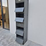 "Ronéo" metal filing cabinet with flaps, 1950s industrial