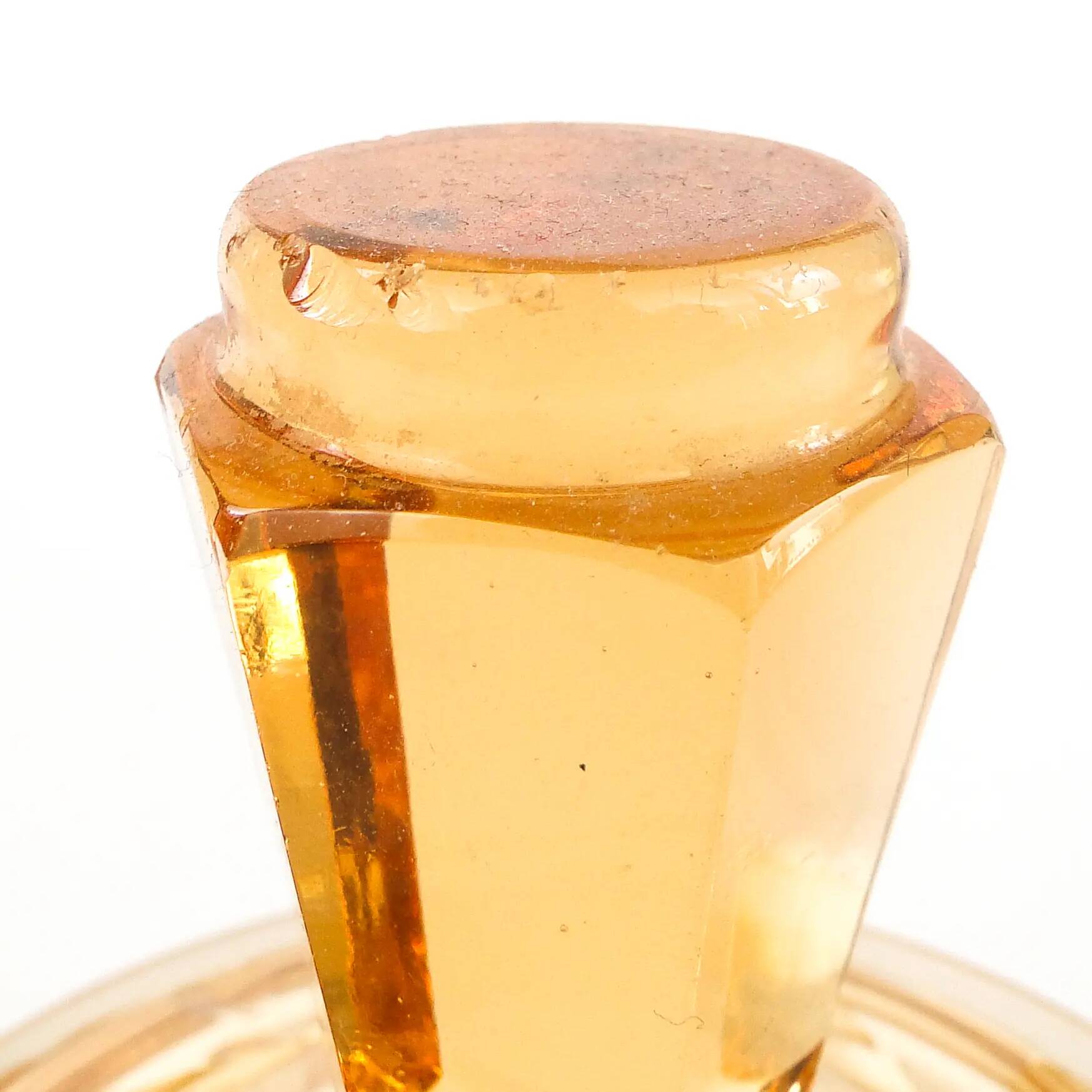 Art deco bonbonniere, orange glass, Poland, 1930s