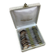 Box of 12 old spoons