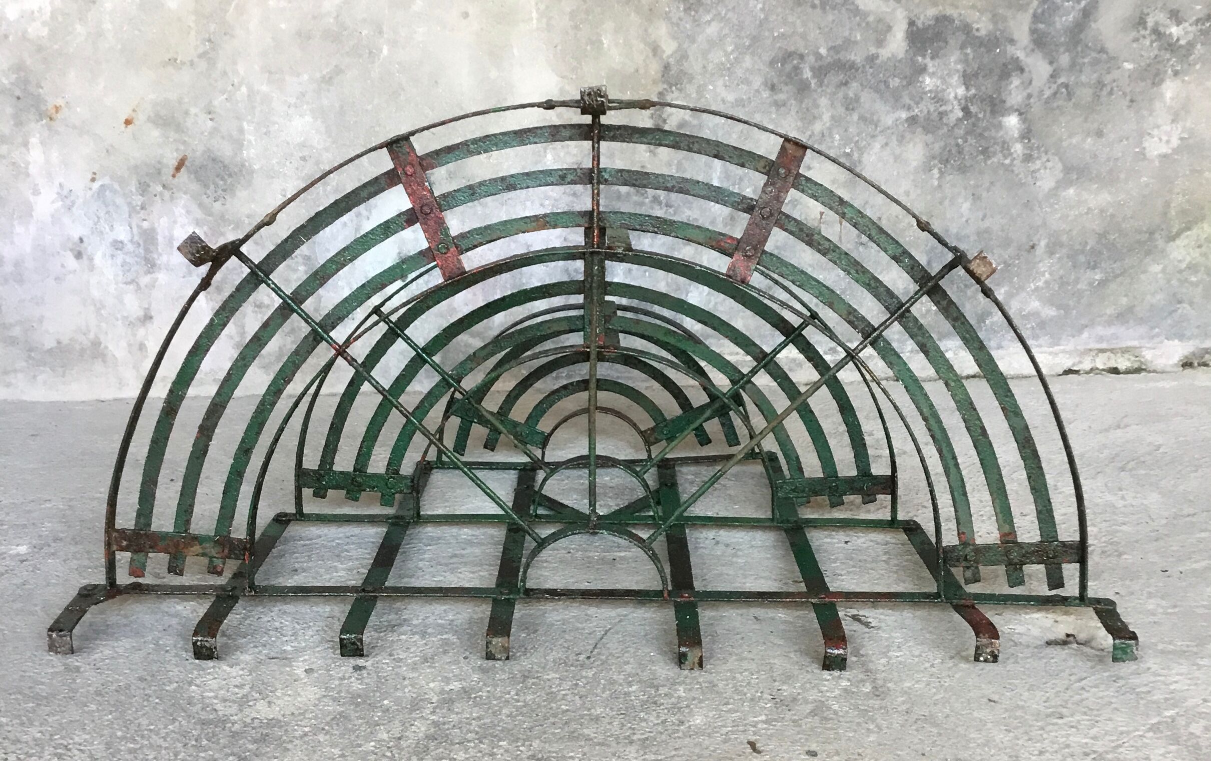 Metal half-moon plant holder - twentieth century