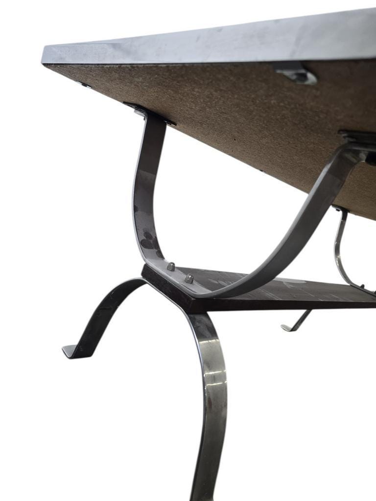 Vintage space age coffee table with chrome frame