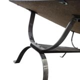 Vintage space age coffee table with chrome frame