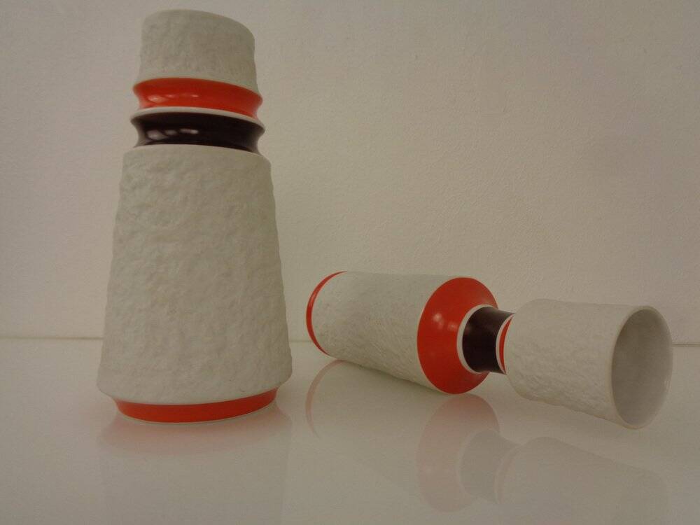 Space Age Op Art Vases from Royal KPM, 1960s, Set of 2