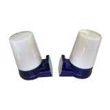 Pair of ceramic and opaline IFÖ sconces