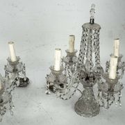 Maria Theresa Crystal Candelabra Table Lamps. Set of two. Italy 1940s