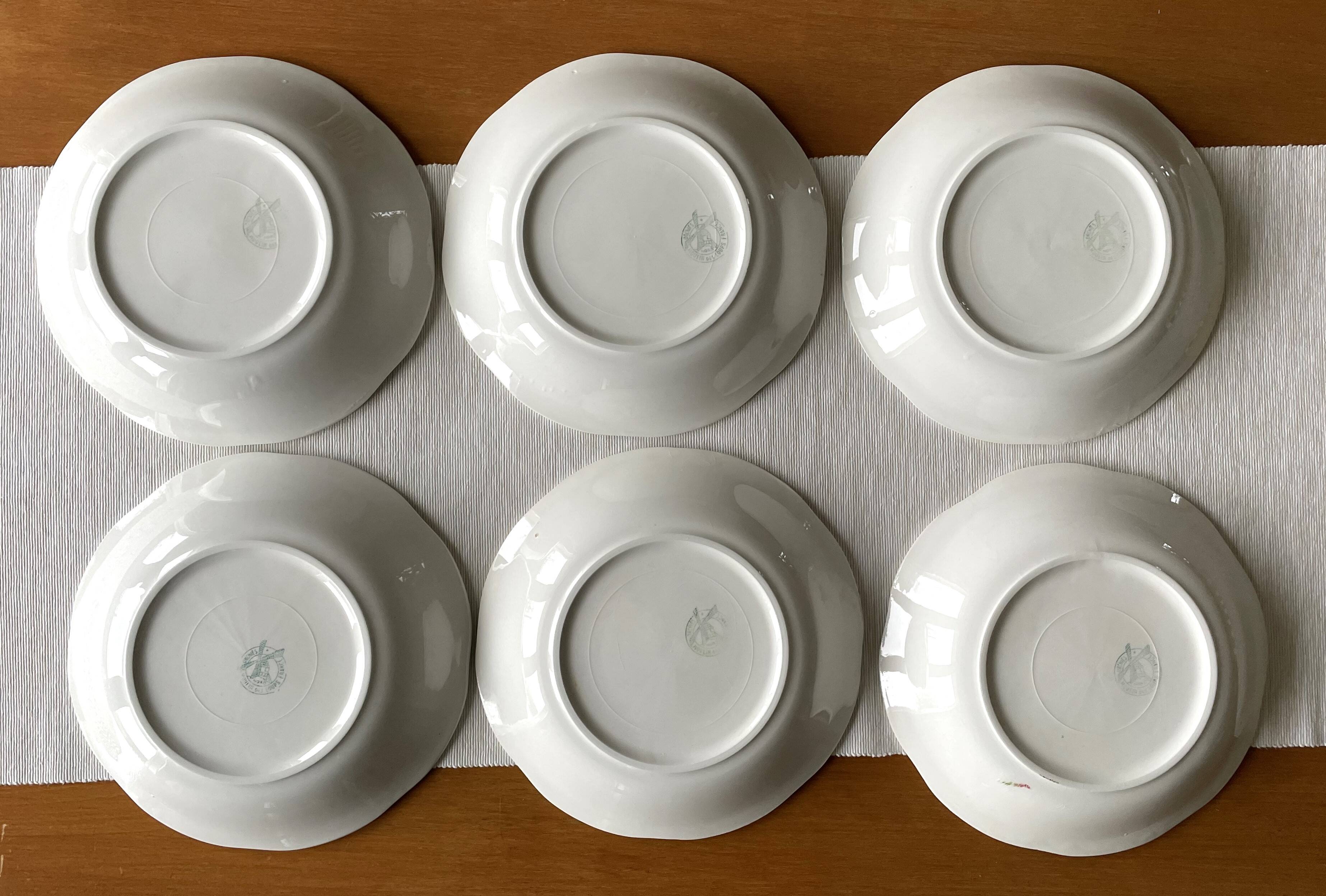 6 old earthenware plates from Saint-Amand (North)