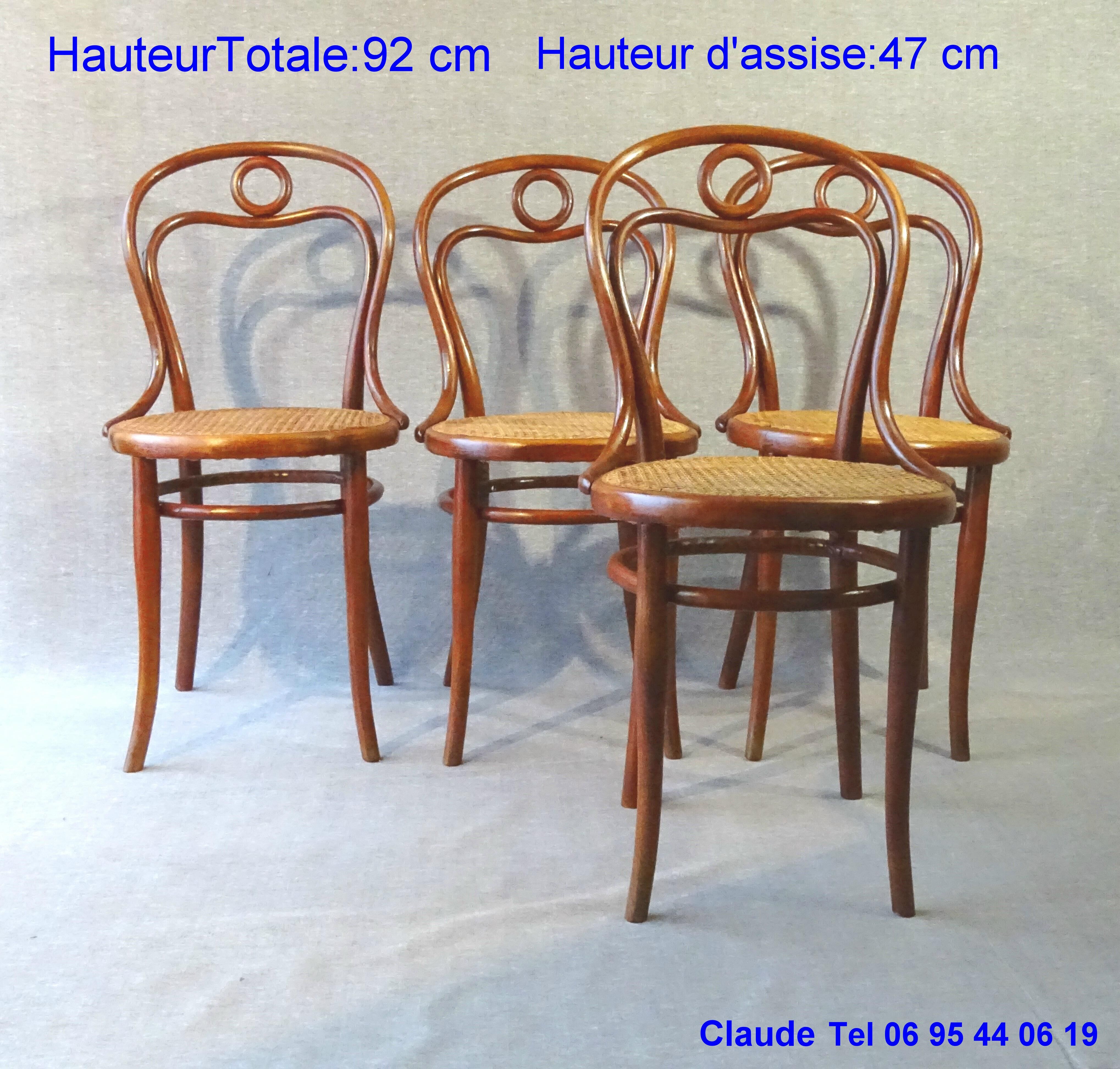 Set of 4 chairs THONET N°31, circa 1880, new cannages