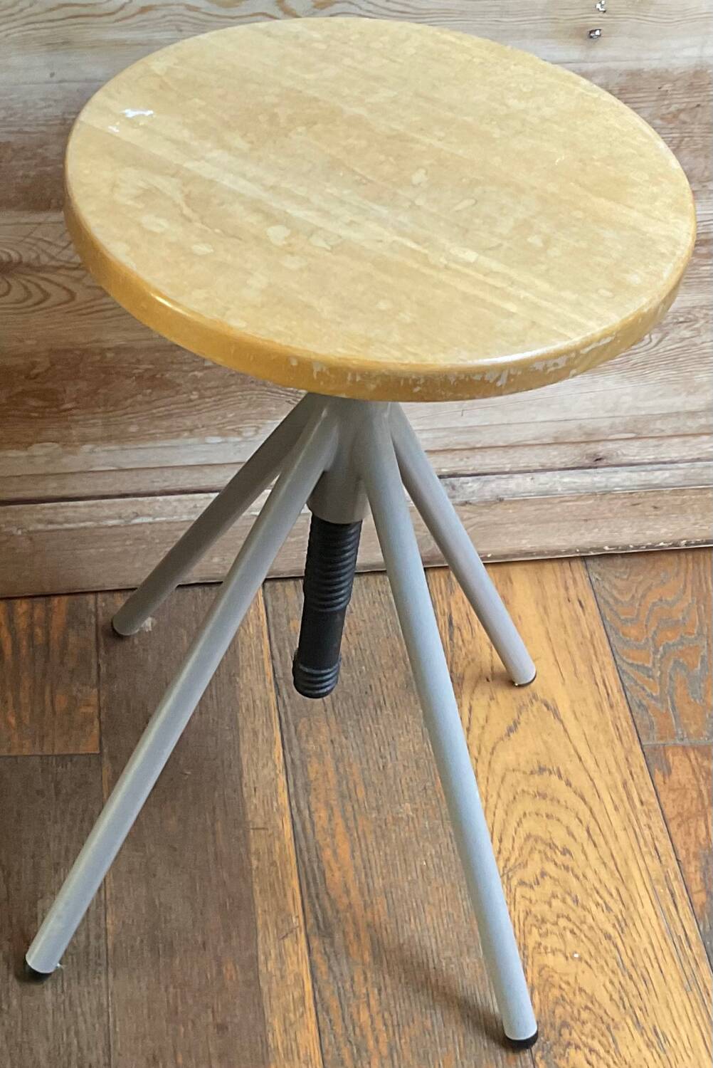 Vintage round wooden stool