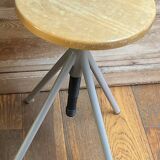 Vintage round wooden stool