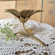 Vintage lotus flower ashtray in brass
