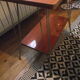 Small side table from the 60s wood and gilded metal.