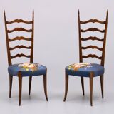 Set ladder back chairs paolo buffa 1950s italy