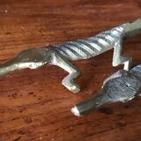 Couple of brass alligators
