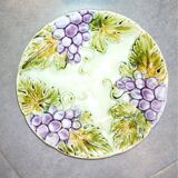 Set of 12 antique earthenware plates in slip with grapes and vines