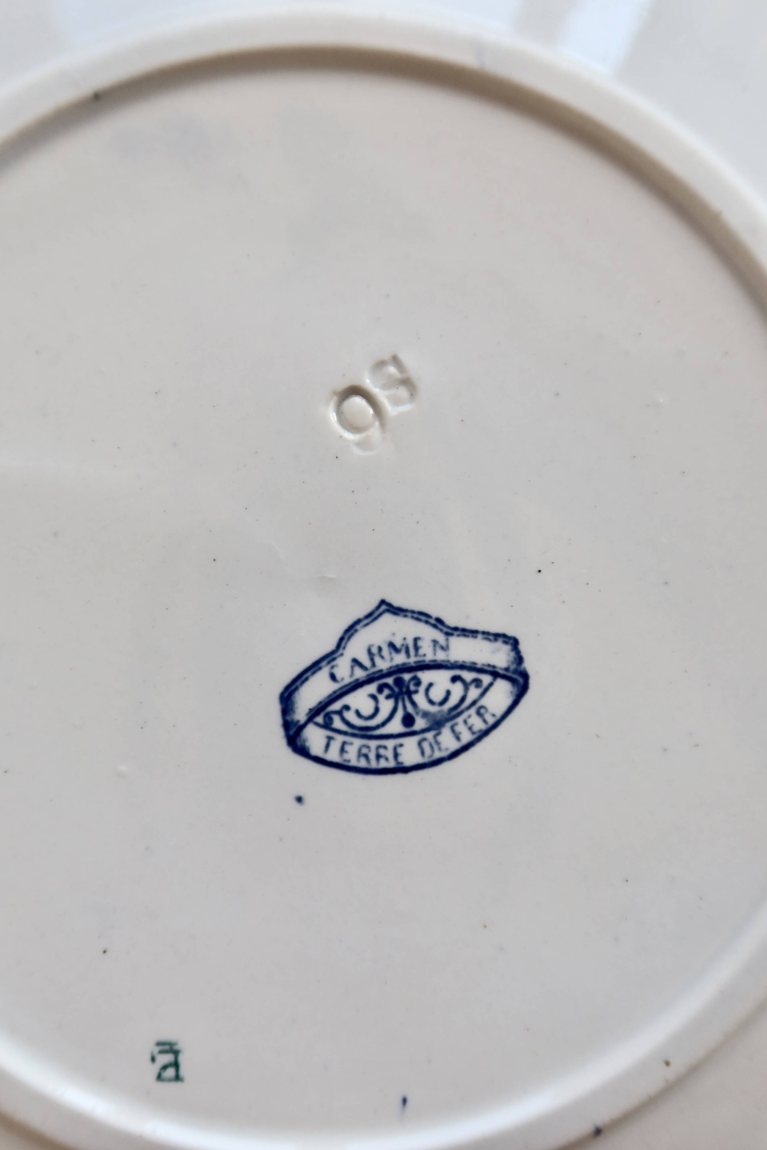 Dessert plate ironstone Sarreguemines - Carmen blue model