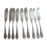 Ens. from 9 fish knives met. argente 1st title "au bon marche" mod.coquille