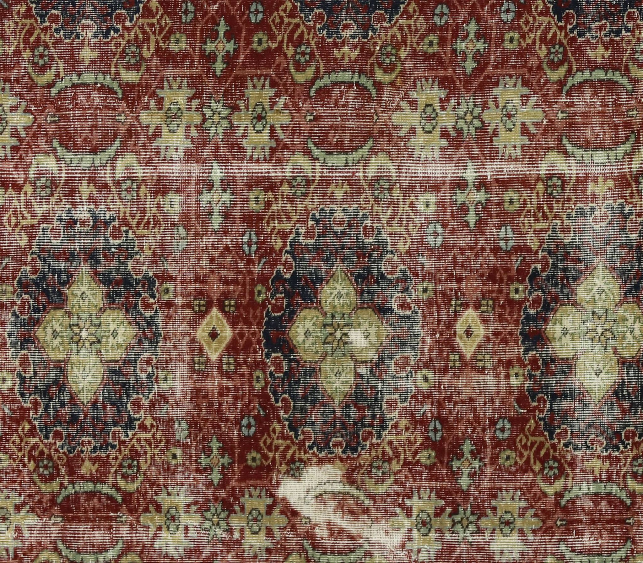 One-of-a-kind turkish handwoven vintage rug - rustic vintage charm 276x 174 cm