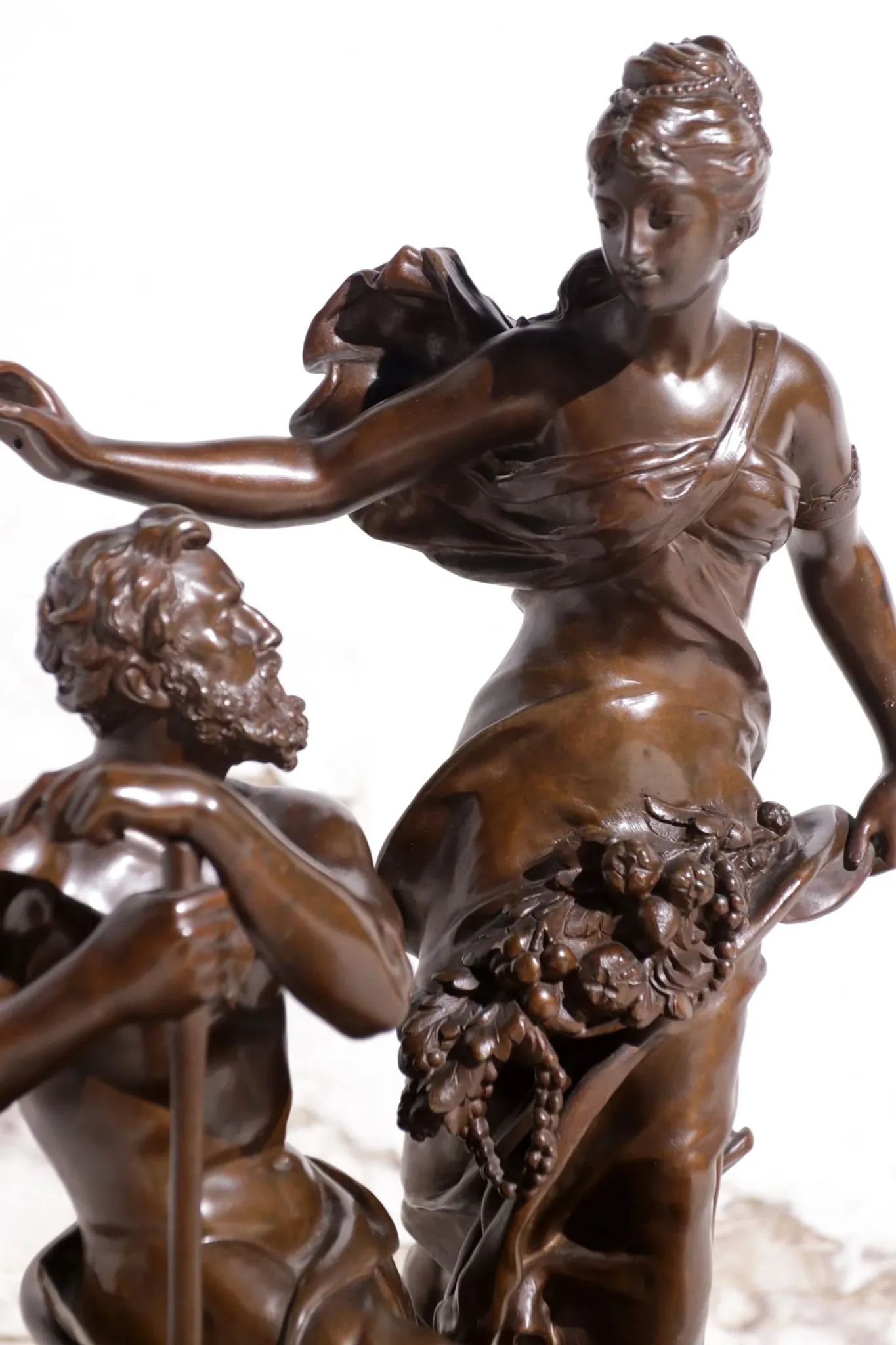 Adrien-Etienne Gaudez (1845-1902) bronze 'La Fortune récompense le travail'