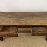Wooden farmhouse table