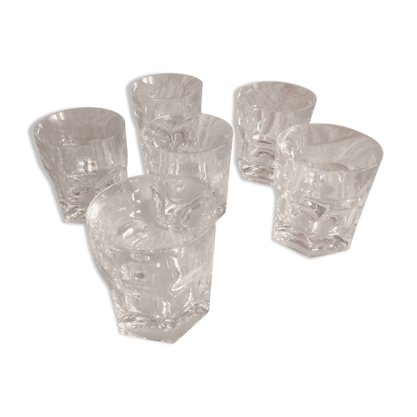 Lot of 6 crystal whiskey glasses