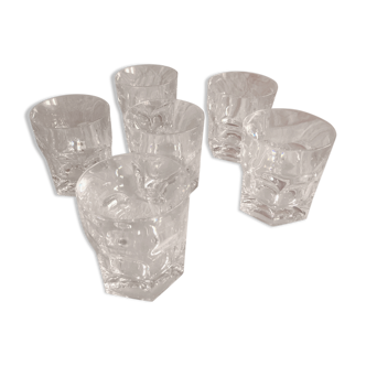 Lot of 6 crystal whiskey glasses