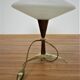 Scandinavian style lamp in teak, brass and opaline